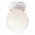 Home Impressions 6 In. White Incandescent Flush Mount Ceiling Light Fixture ICL9WH